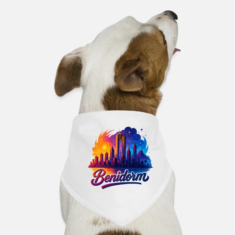 Benidorm Stadt Spanien Silhouette Geschenk Hunde-Bandana