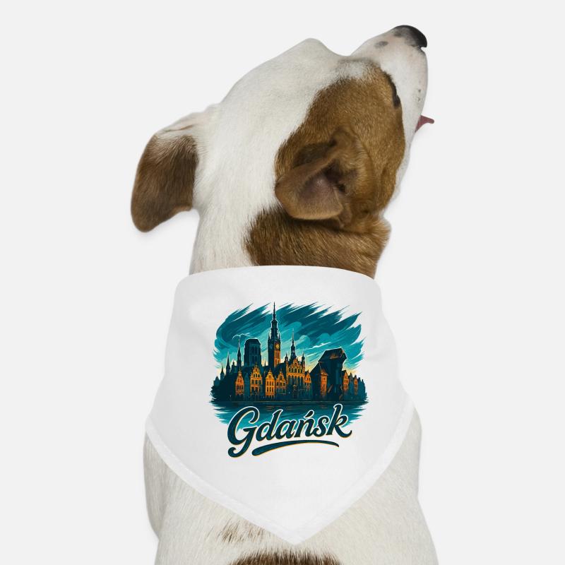 Danzig Gdańsk maritim Silhouette Polen Geschenk Hunde-Bandana