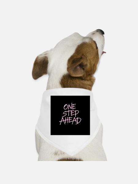 Neon-Lebensmotto für Motivation - Hunde-Bandana - Weiß - Vorne
