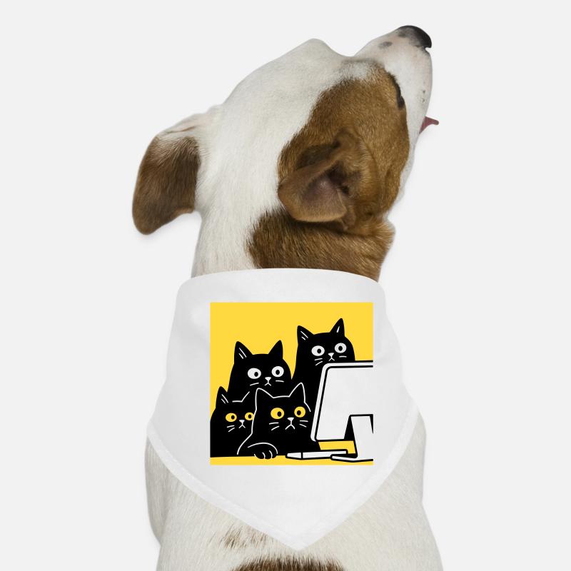 Cats watching Catcontent - Hunde-Bandana - Weiß