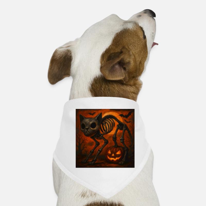 Cadeau d’Halloween effrayant de squelette de chat Bandana pour chien