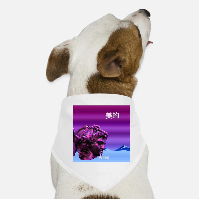 Statue d’Arès dans le style Glitch vibrant Bandana pour chien