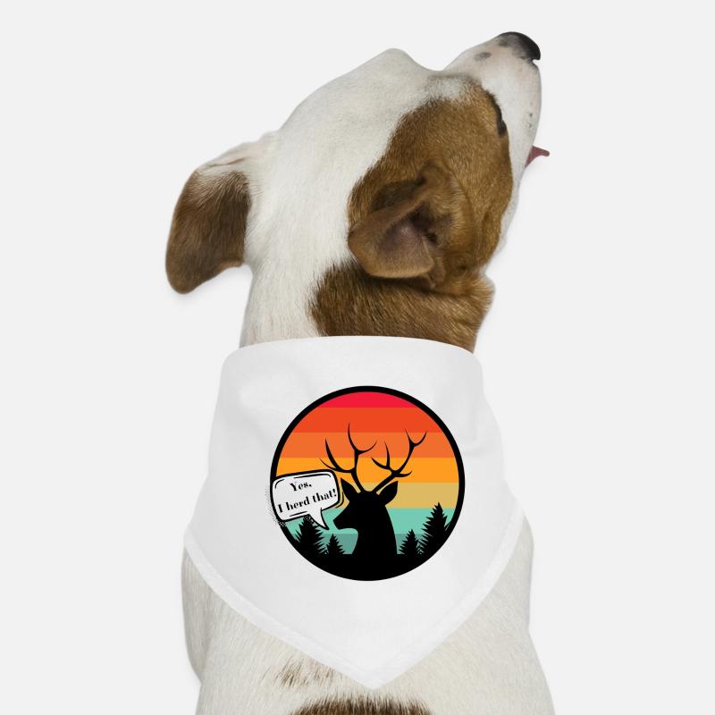 Cerf avec fond de coucher de soleil de style rétro Bandana pour chien