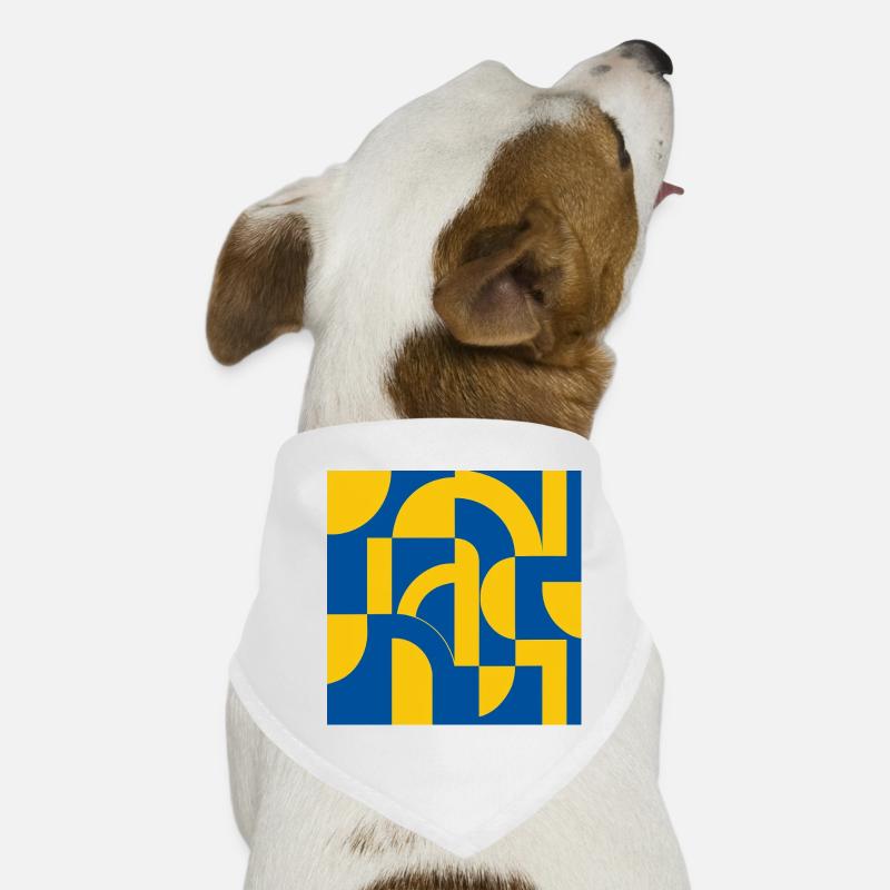Design abstrait bleu-jaune Bandana pour chien