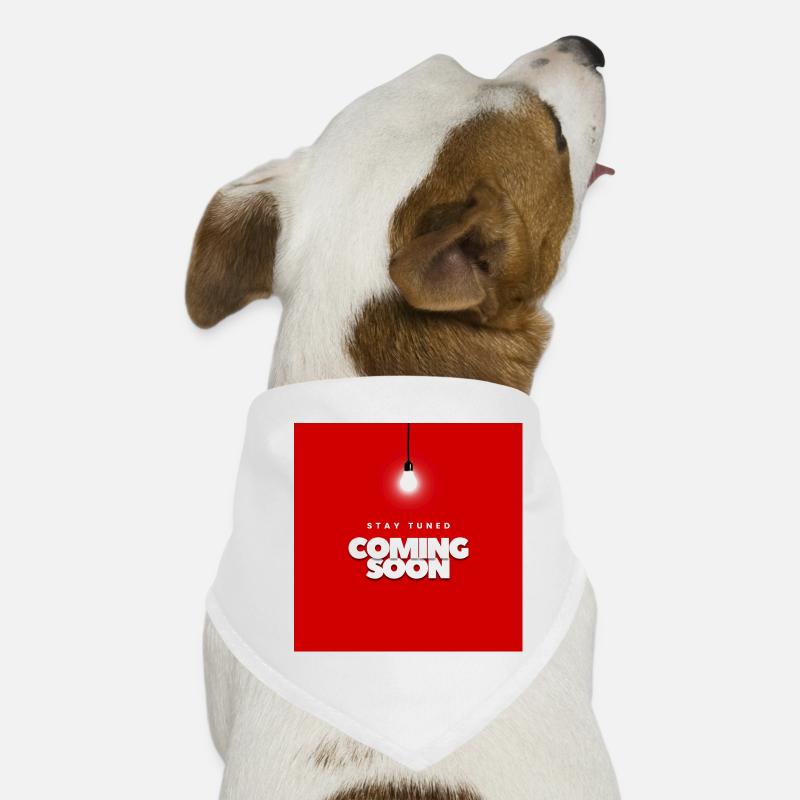 Bold Red Waiting Announcement Design Dog Bandana