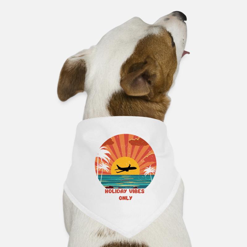 Sunset Airplane Vacation Design Dog Bandana