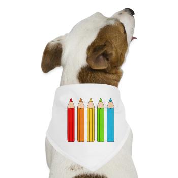 Lebendiges Farbstift-Array-Design - Hunde-Bandana - Weiß - Vorne