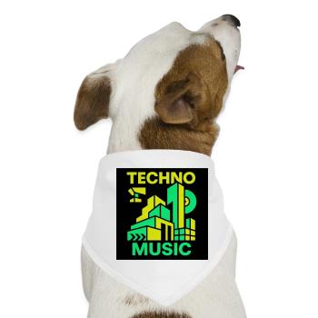Techno Music - Hunde-Bandana - Weiß - Vorne
