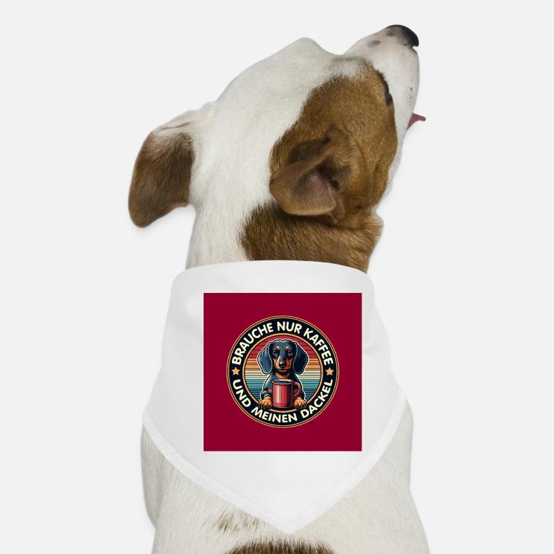Dog design dachshund with coffee cup Dog Bandana