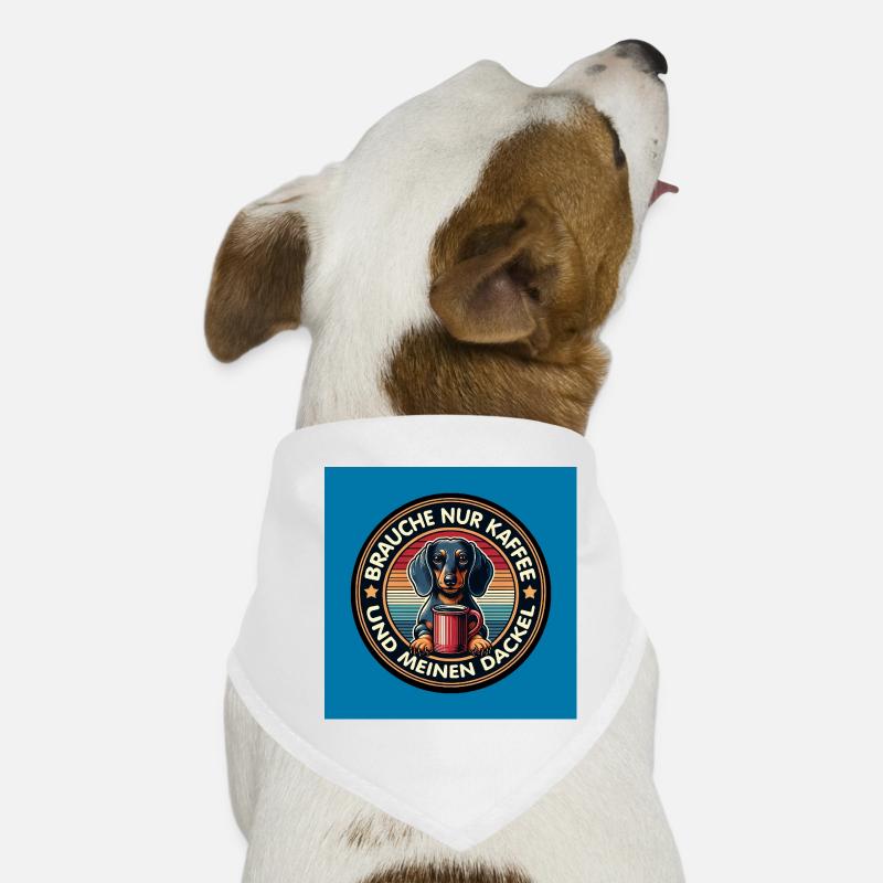 Teckel avec tasse à café au design rétro Bandana pour chien
