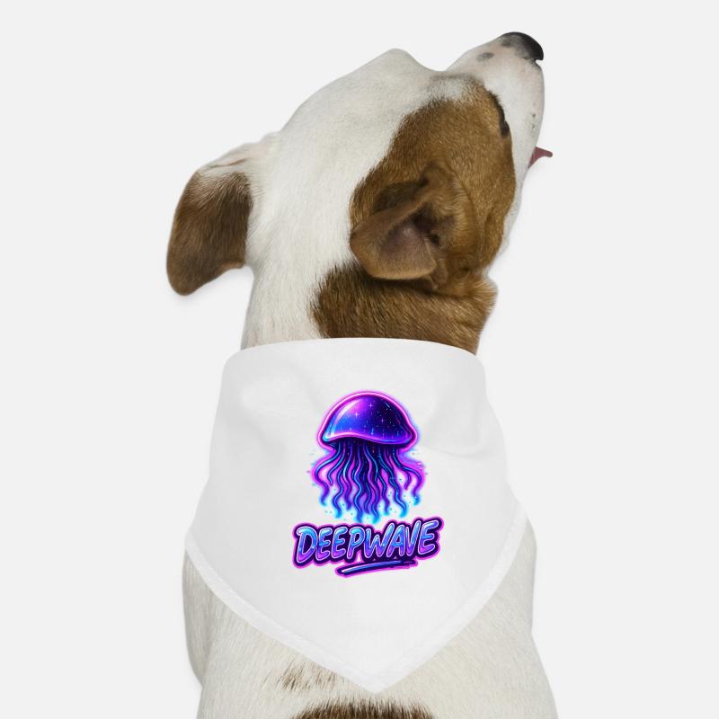 Neon Jellyfish Deepwave Design Dog Bandana
