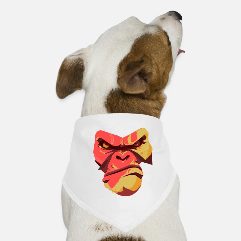 Conception Gorilla Power Back - Bandana pour chien - blanc