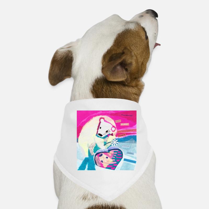 Eisbaer Steckbrief Poster - Hunde-Bandana - Weiß
