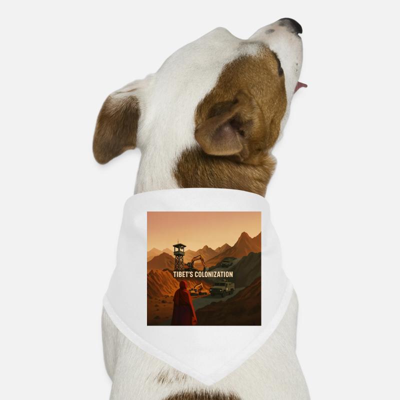 Kolonisierung Tibets - Hunde-Bandana - Weiß
