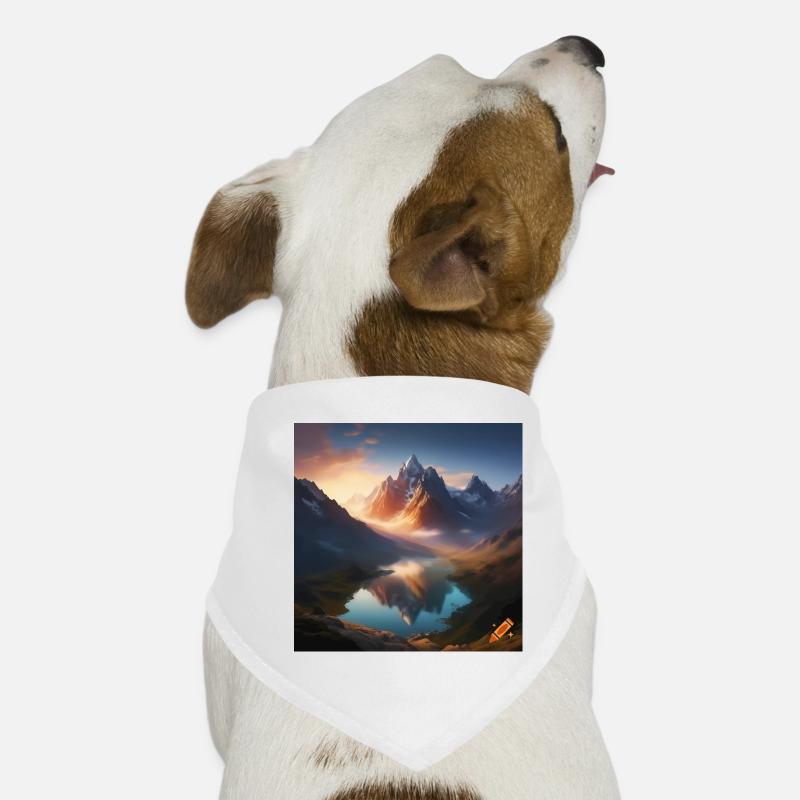 Snow-capped mountains at sunset Dog Bandana