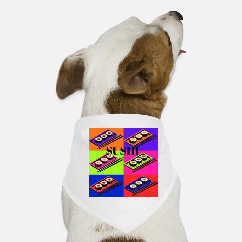 Design de sushi coloré avec un style pop art Bandana pour chien