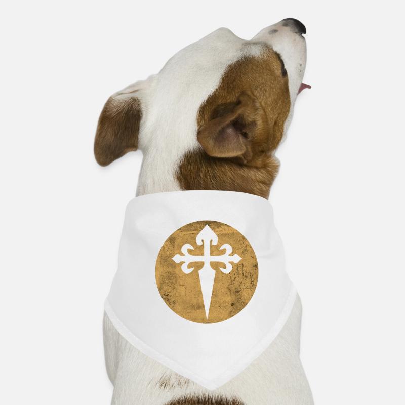 Croix de Saint-Jacques cercle doré illustration Bandana pour chien