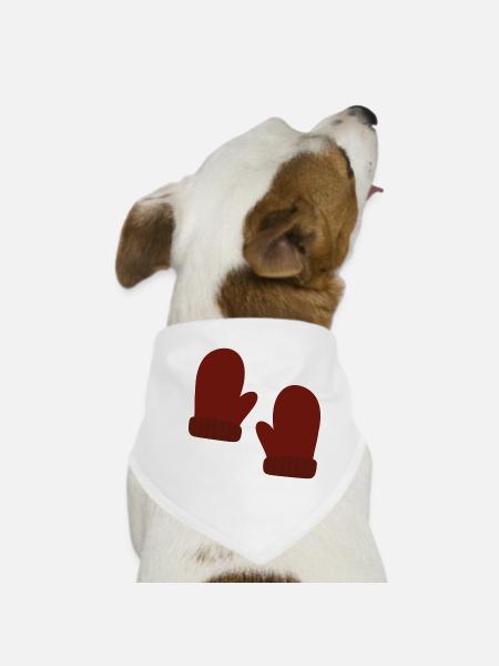 Illustration de mitaines d’hiver confortables - Bandana pour chien - blanc - Devant
