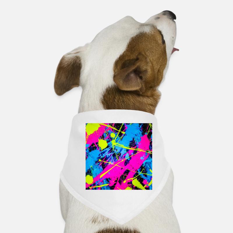 Abstrakter Neonfarbfleck Hunde-Bandana