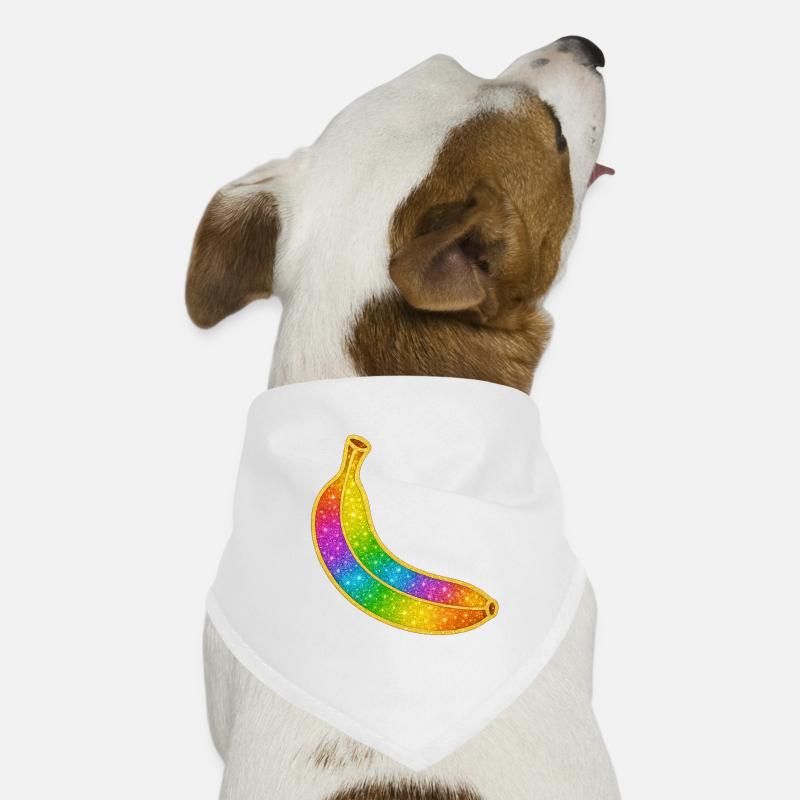Regenbogen Glitzer-Banane Hunde-Bandana