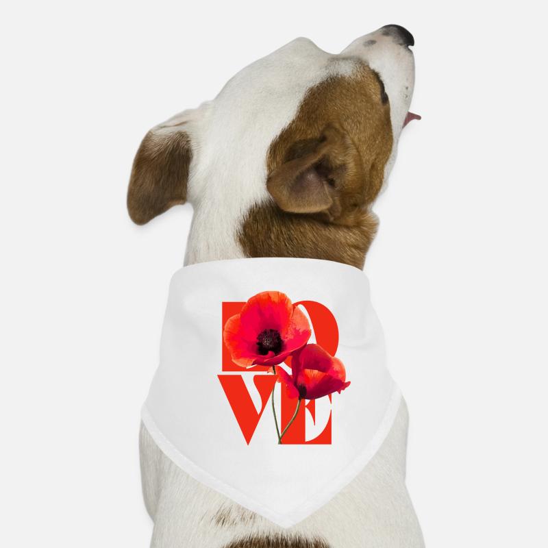 Lebendiges Mohnblumen-Kunstdesign Hunde-Bandana