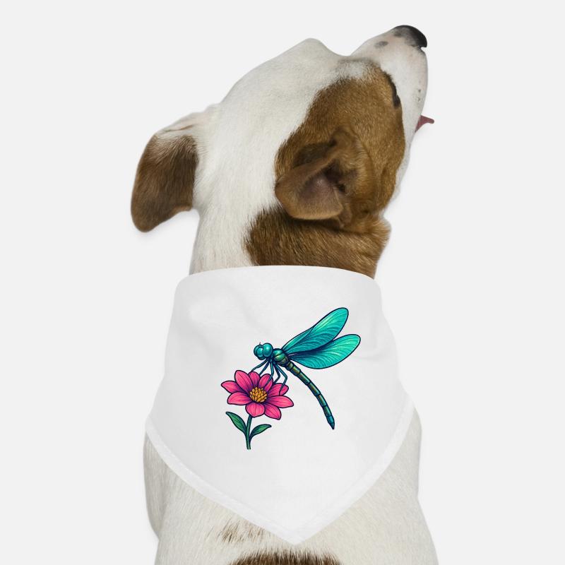 Libelle auf der Blume  Hunde-Bandana