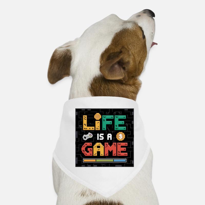 Pixel Art Live is a Game Retro Design, Gaming  Dog Bandana