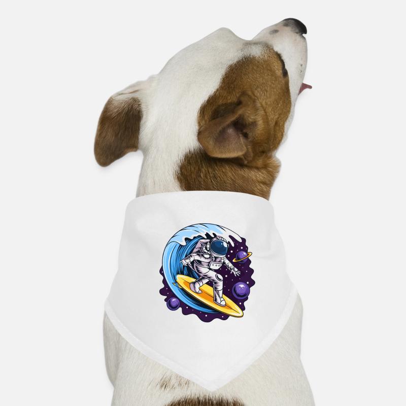 Space astronaut on surfboards Dog Bandana