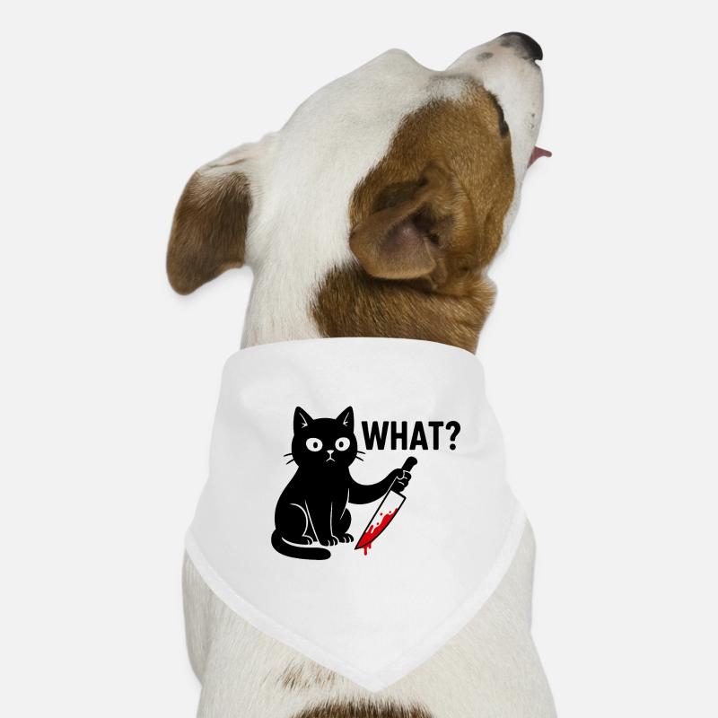 Schwarze Katze mit Messer – Lustiges Halloween  Hunde-Bandana