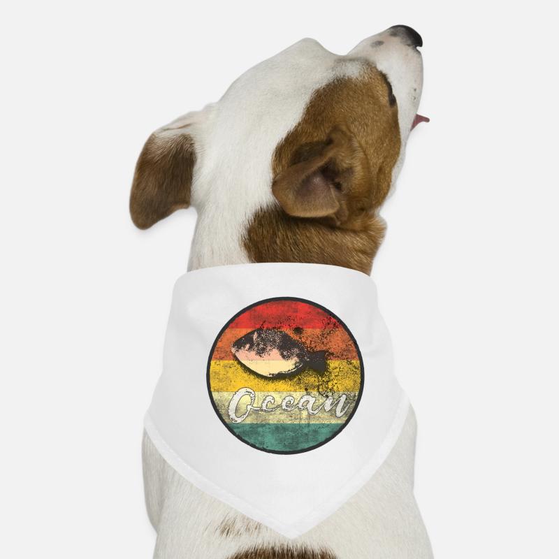 Vintage Poisson Océan Design Rétro Bandana pour chien