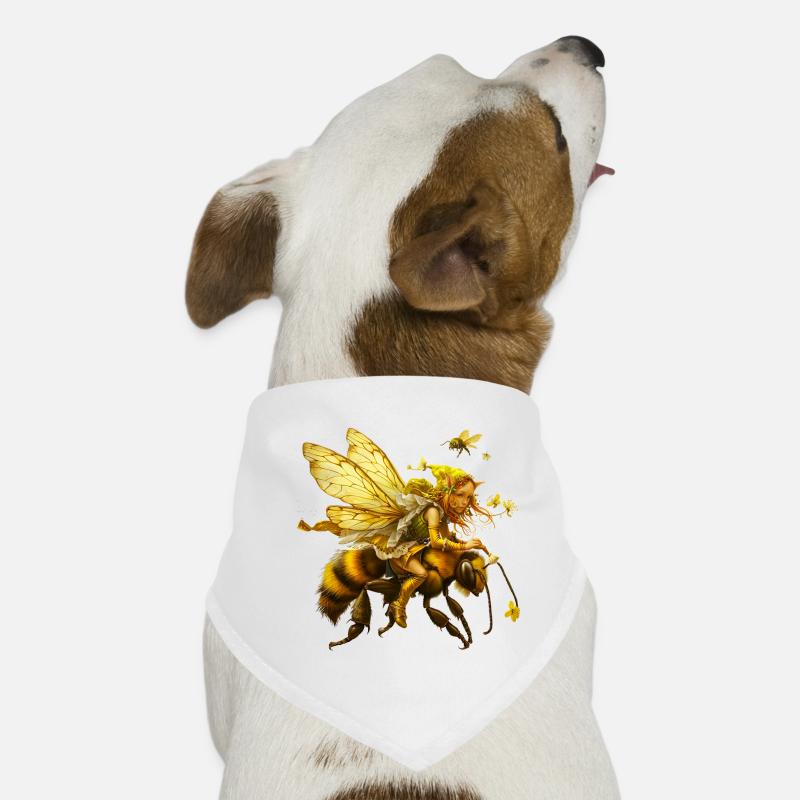 Golden fairy creatures on bee Dog Bandana