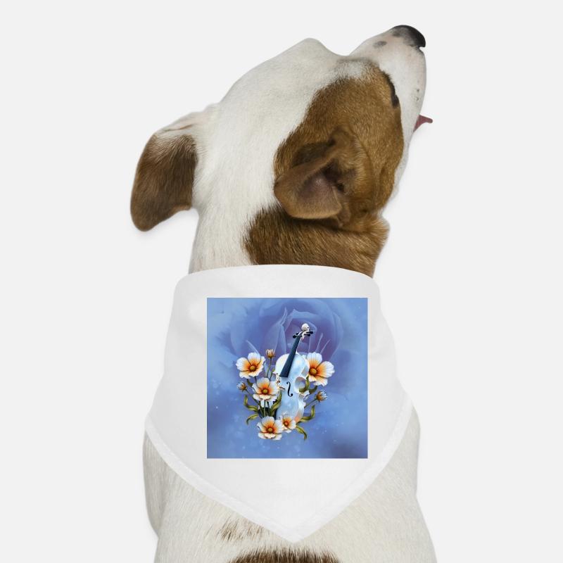 Celeste Violin with Flowers Dog Bandana