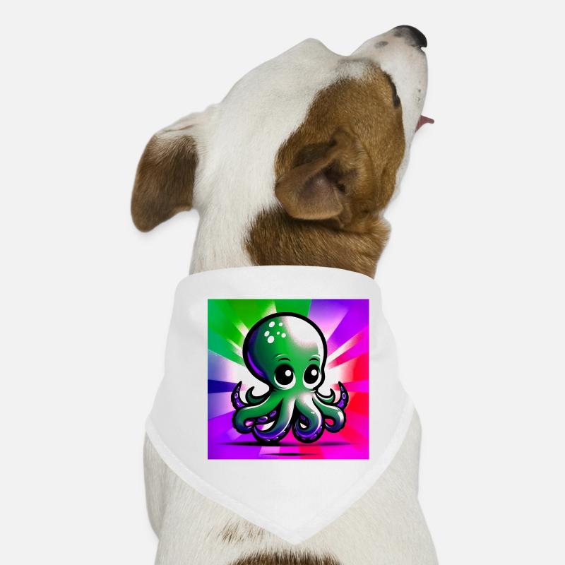 Krake - Hunde-Bandana - Weiß