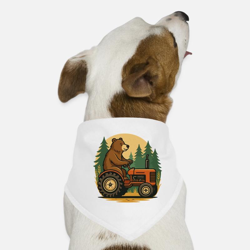 Bear Farmer in Tractor Dog Bandana