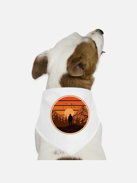 Sunset Mountain Hiking Adventure - Dog Bandana - white - Front