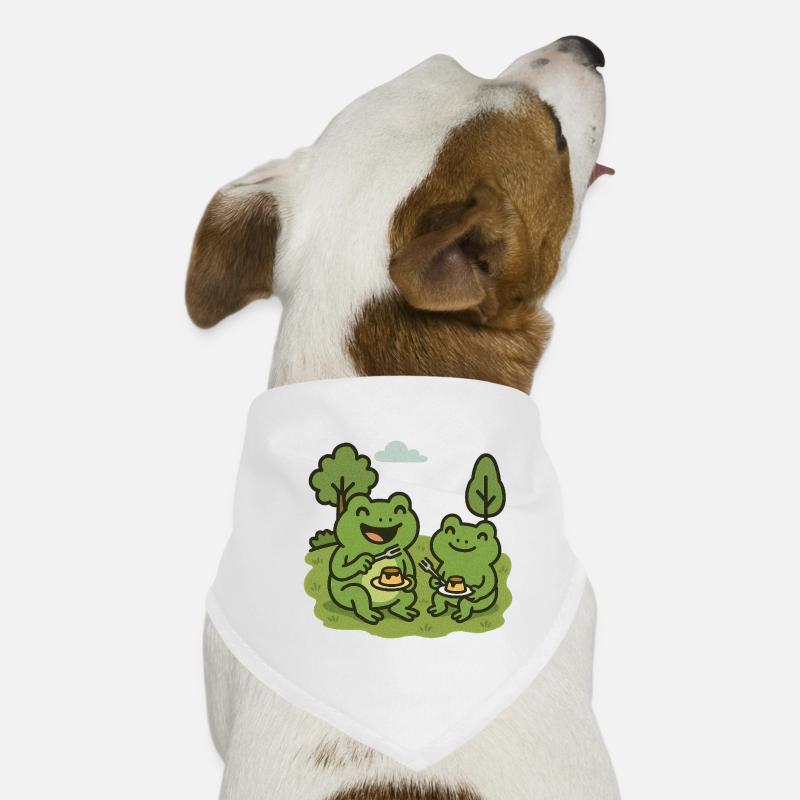 Eating pudding with a fork - frogs Dog Bandana