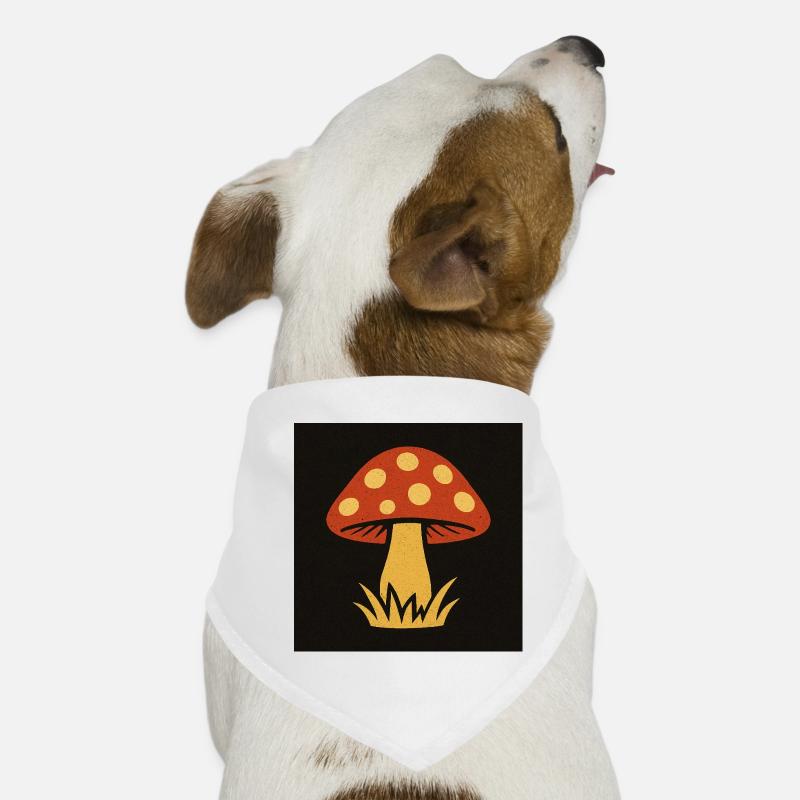 Red hat mushroom in retro style Dog Bandana