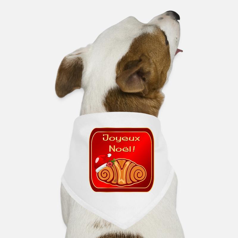 Merry Christmas Croissants Dog Bandana