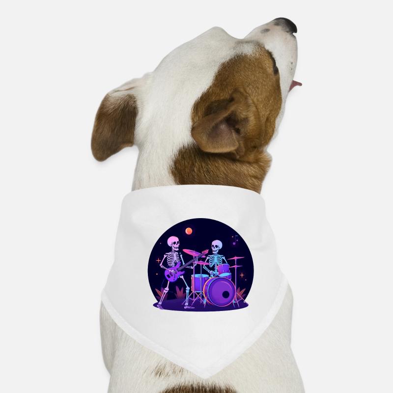 Neon Skeleton Band Jam – Halloween Skirt Dog Bandana
