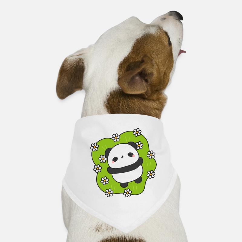 PandaGreen Geblümtes Kuscheltier - Hunde-Bandana - Weiß