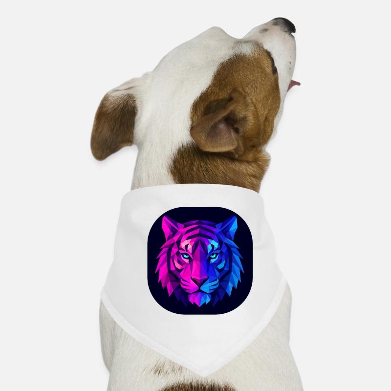 Neon Polygon Tiger : Magenta à Bleu Bandana pour chien