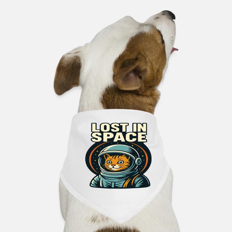 Perdu dans l’espace Katzen Astronaut Design - Bandana pour chien - blanc
