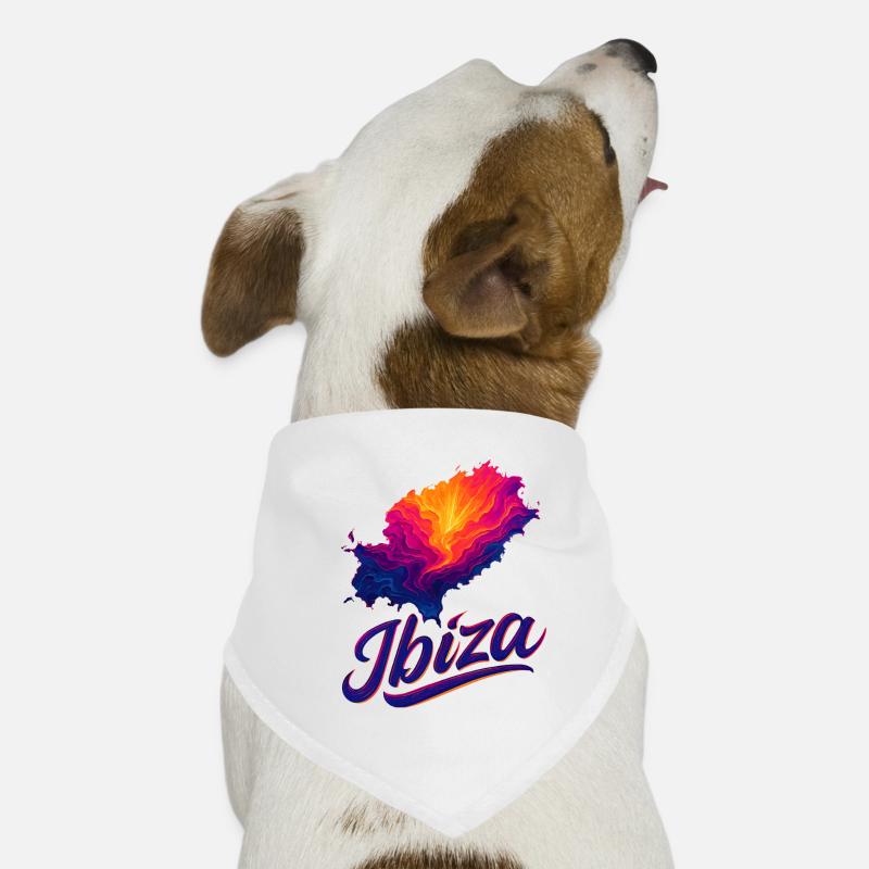 Ibiza Insel Urlaub Silhouette Sommer JGA Geschenk Hunde-Bandana