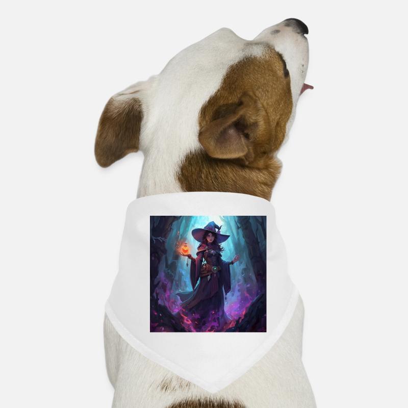 Sorcière des cavernes enchantée - Bandana pour chien - blanc