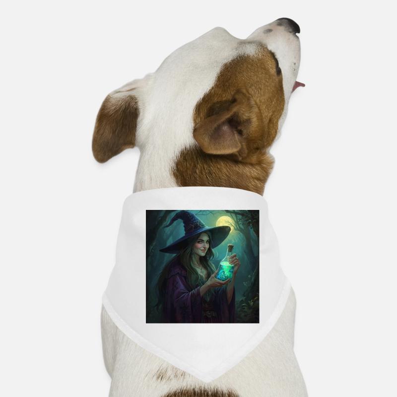 Waldhexe mit leuchtendem Trank Hunde-Bandana