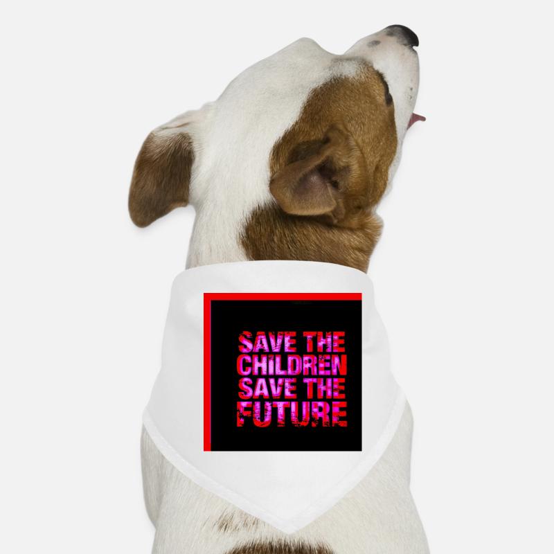 Neon Text Save the Future - Dog Bandana - white