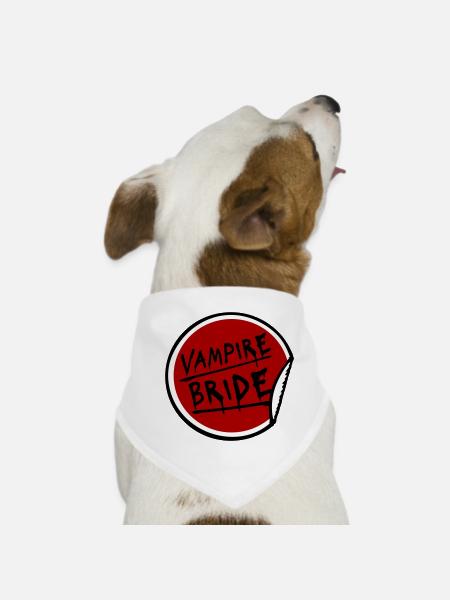 Vampire mariée Stickers Halloween Célibataire Mariage - Bandana pour chien - blanc - Devant
