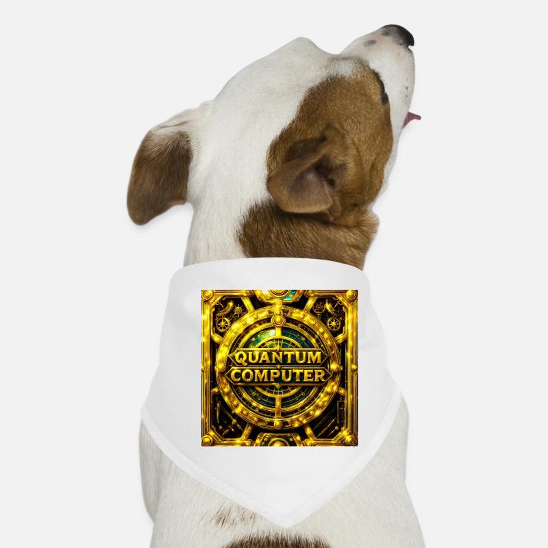 Emblème doré de l’ordinateur quantique Bandana pour chien
