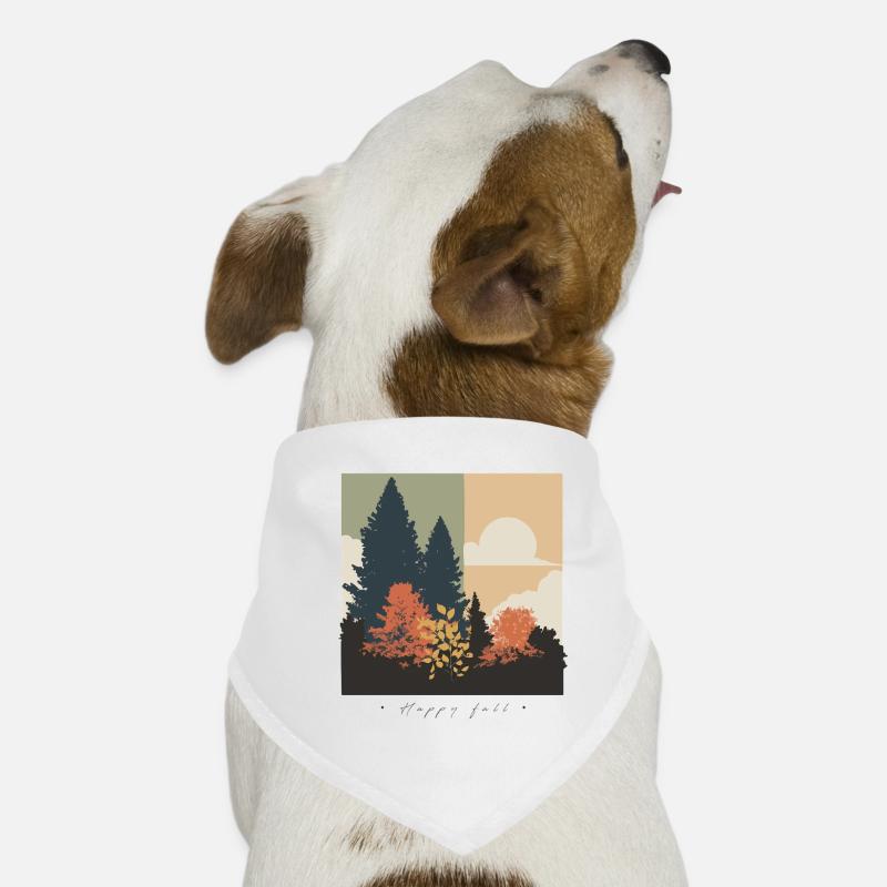 Herbstliche Waldsilhouette Hunde-Bandana