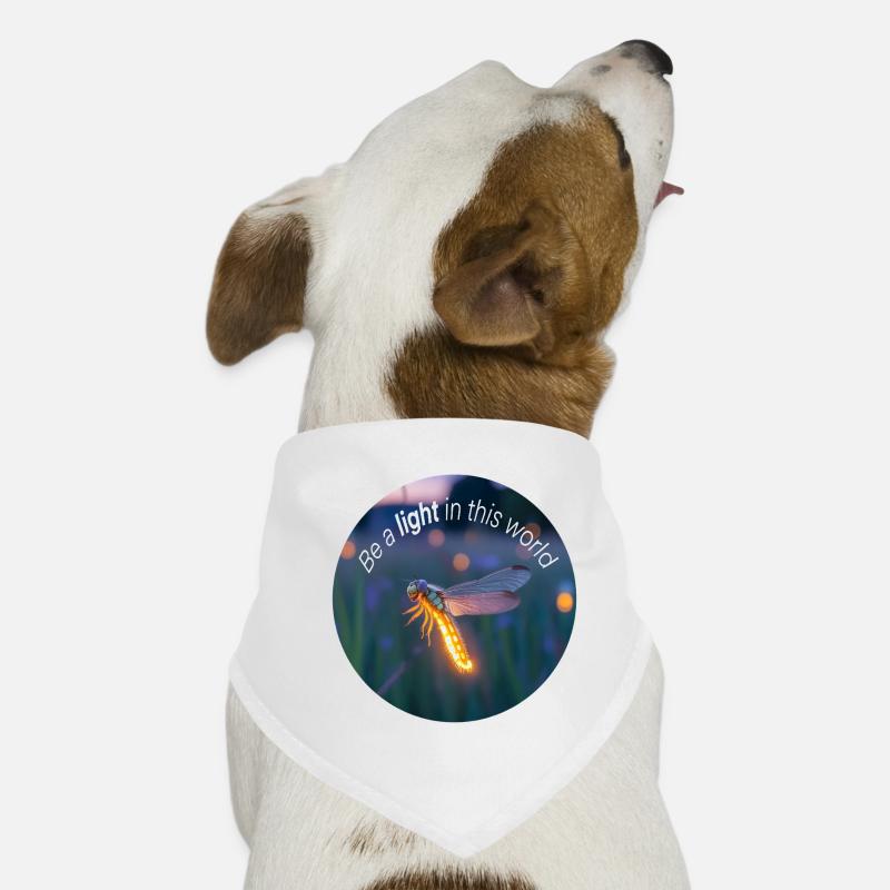Luciole lumineuse avec un message positif - Bandana pour chien - blanc